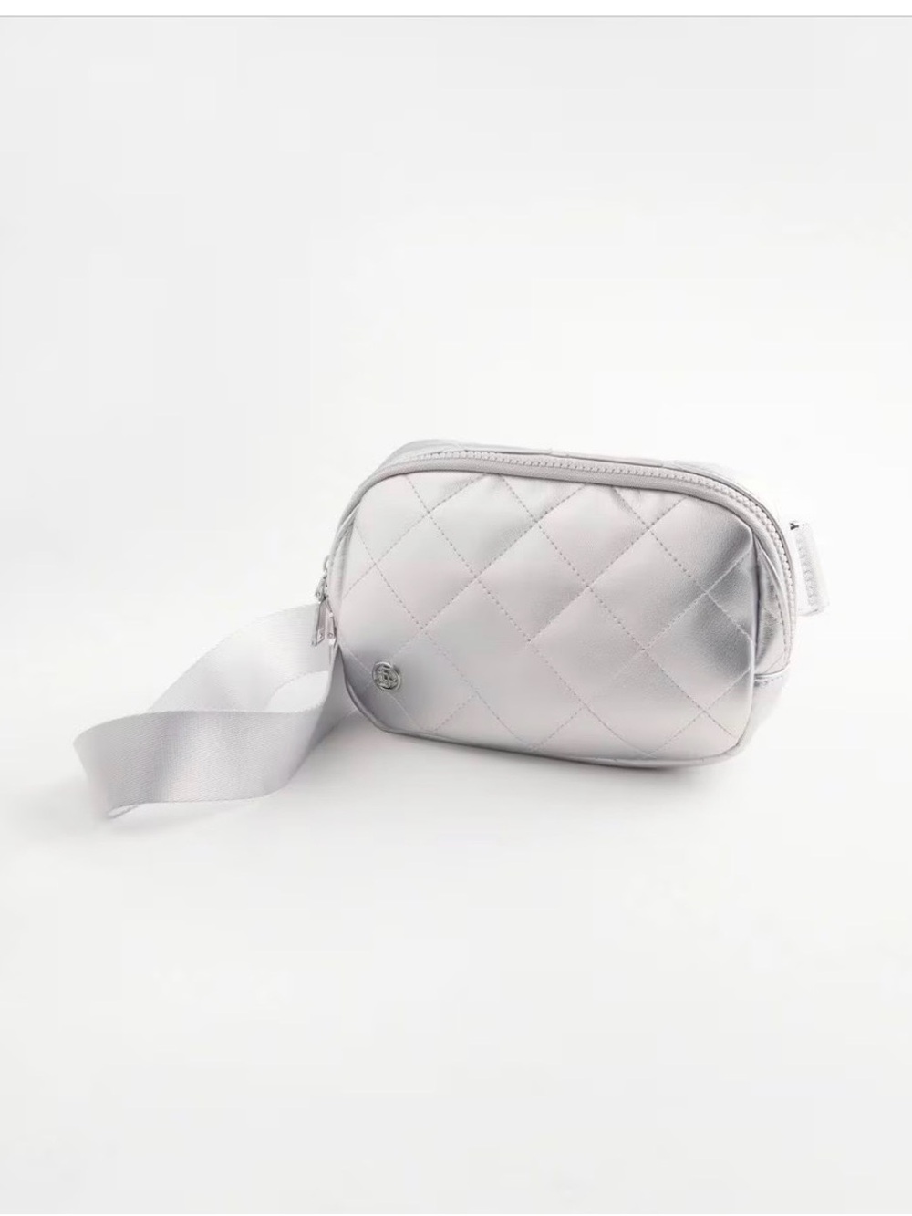 Chico's Metallic Silver Quilted Belt Bag- Sold Out Online
